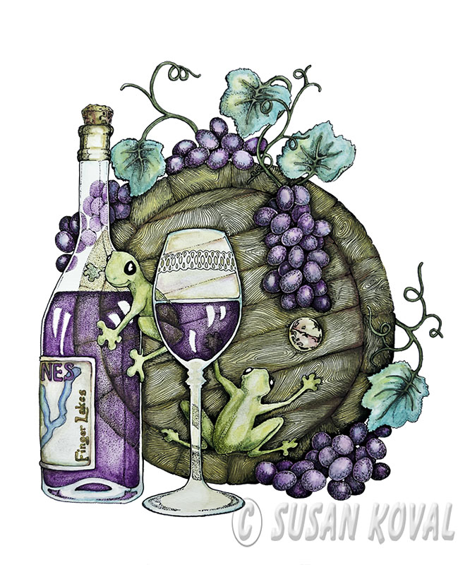 Frogs and Wine Barrel